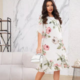 Susy - Vestido de chiffon rodado com pétalas