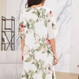 Susy - Vestido de chiffon rodado com pétalas
