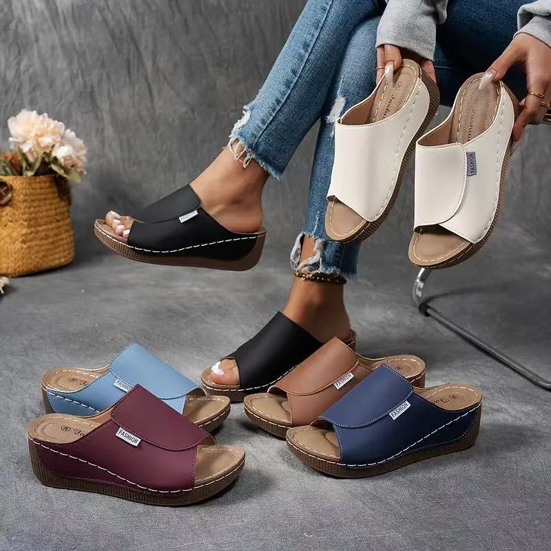 Sandálias Casuais de Salto Wedge para Mulheres