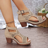 Lara - Sandálias com salto médio e bico aberto