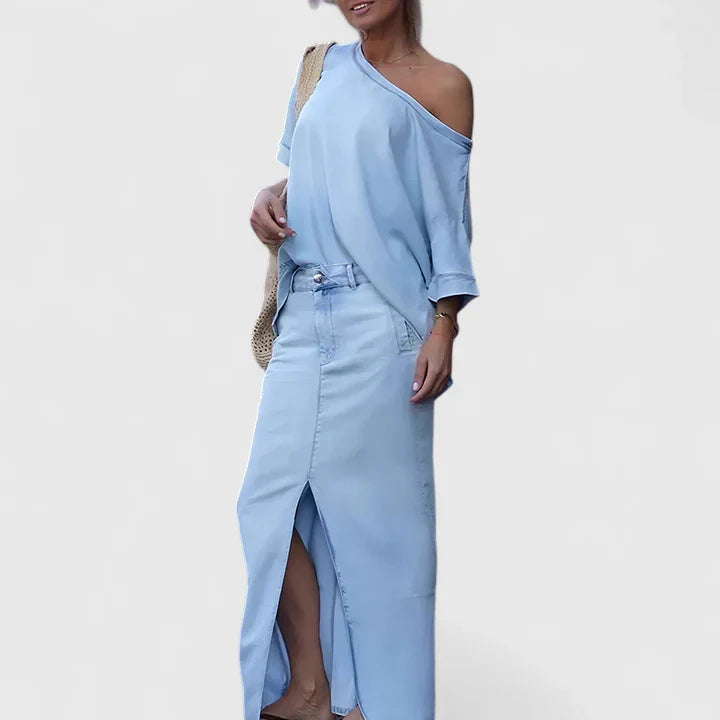 Averlynn | Conjunto de Saia Maxi Elegante