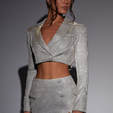 Jaqueta Cropped Stefania - Brilho Dourado