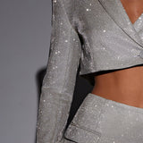 Jaqueta Cropped Stefania - Brilho Dourado