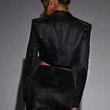 Saia Mini Stefania - Preto Brilhante