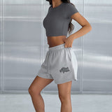 Estúdio Top Cropped com Manga Curta - Carvão