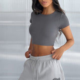 Estúdio Top Cropped com Manga Curta - Carvão