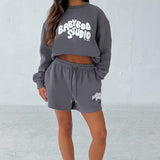 Shorts de Estúdio - Carvão/Branco