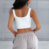 Top Cropped com Decote Quadrado - Branco