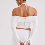 Gravata Floral Tilli - Marfim