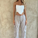 Calças Cargo Tinashe - Cinza Claro