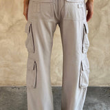 Calças Cargo Tinashe - Cinza Claro