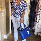 Stelani | Blusa Casual com Estampa e Decote em V