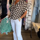 Stelani | Blusa Casual com Estampa e Decote em V