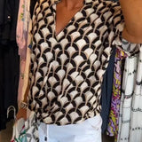 Stelani | Blusa Casual com Estampa e Decote em V