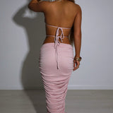 Saia Maxi Valencia - Rosa Bebê Brilhante