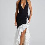 Vestido Maxi Veronique - Preto/Branco