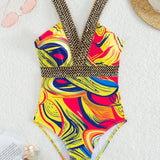 Traudel™ – Maiô com Decote em V Estampado