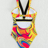 Traudel™ – Maiô com Decote em V Estampado