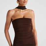 Vestido Maxi Zafira - Marrom Ameixa