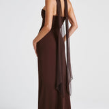 Vestido Maxi Zafira - Marrom Ameixa