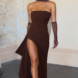 Vestido Maxi Zafira - Marrom Ameixa