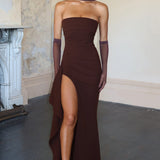 Vestido Maxi Zafira - Marrom Ameixa