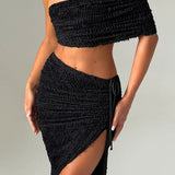 Saia Midi Zina - Preta