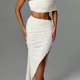 Saia Midi Zina - Marfim